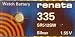 Renata Silver Oxide Watch Battery For 335 Button Cell