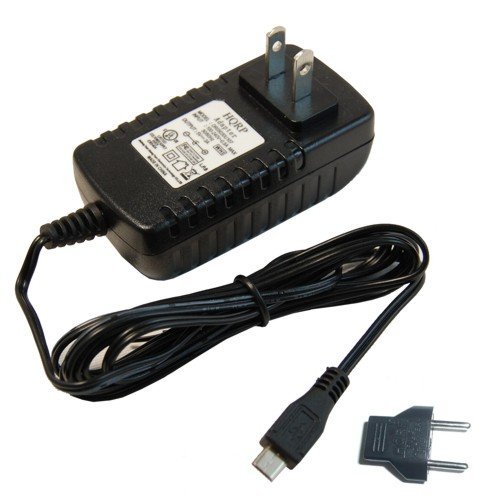 HQRP 3A Battery Charger AC Adapter for Limeade Burst Blast L50X2L L50X2M ; New Trent iTorch IMP52D ; New Trent iCarrier IMP120D External Battery Power Bank micro USB Charging Cable + Euro Plug