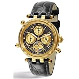 Perigaum Lady Gold And Black Millennium Watch w Diamonds by Perigaum