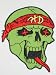 HD GREEN SKULL Embroidered Patch 3 X 2 1/2