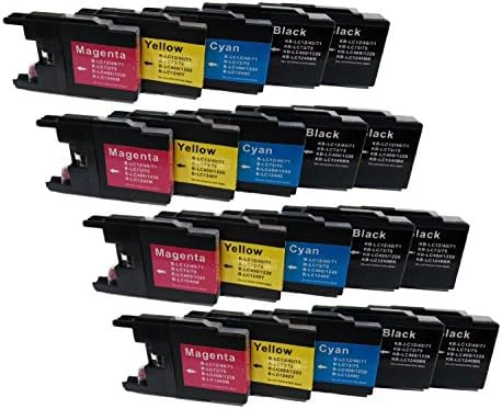 20 Pack of Compatible Ink Cartridges(8Black/4Cyan/4Magenta/4Yellow)for LC12/LC40/LC71/LC73/LC75/LC400/LC1220/LC1240