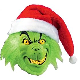 Dr Suess Deluxe Grinch Mask with Santa Hat by Dr Suess