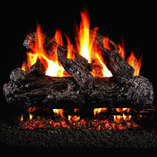 Peterson Real Fyre 18-inch Rustic Oak Log Set With Vented Natural Gas Ansi Certified G46 Burner - Variable Flame Remote On Sale