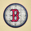 Boston Red Sox 12in Art Glass Clock MLB Baseball Fan Shop Sports Team Merchandise