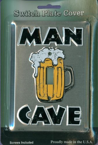 Man Cave Light Switch Plate Cover Metal with Screws