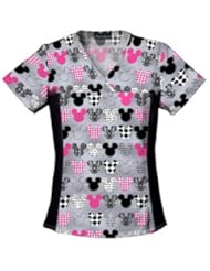 Apparel: Tooniforms 6875C Womens Disney Cotton Flexibles Print Scrub Top Mickey 5X-Large - Tooniforms