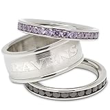 Stainless Steel Baltimore Ravens Team Logo Ring Set