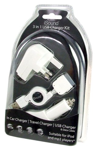 Childrens Toyshop  Electronics : iSound 3 in 1 iPod/MP3 USB Charger Kit