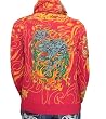 Ed Hardy womens plus size Flaming Tiger Hoodie Sweatshirt Jacket Red