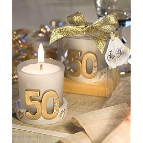 Set of 36 Golden Anniversary Candle Favors