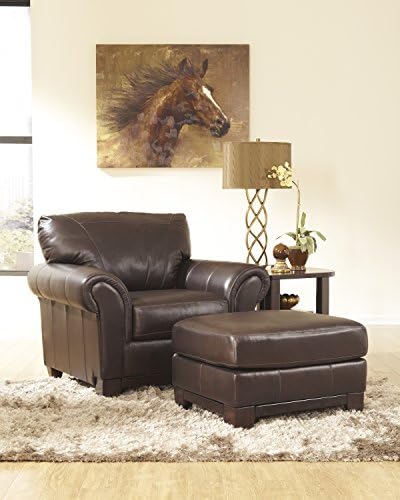 Deasil Brown Chair Ottoman Set 2pcs