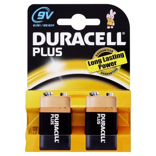 Duracell Batterie Plus 9Volt Block (6LR61) im 2er Pack