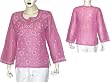 Womens Cotton Long Sleeve Top Shirt Blouse Chikan Embroidery Size L (ctop397)