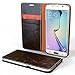 Galaxy S6 Edge Case - Cellto [GLux] PU Leather Wallet Type Diary Cover w/Card Slots - Dark Brown