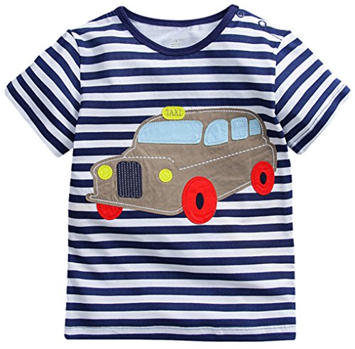 Fiream Little Boys Summer Cotton Strip T Shirt