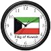 Flag of Kuwait - Kuwaiti Theme Wall Clock by WatchBuddy Timepieces (Black Frame)