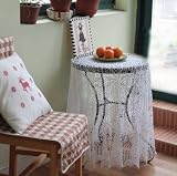 Vintage Hand Crochet White Round Cotton Table Cloth