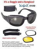 Airfoil Black Convertible Goggle And Sunglass With 3 Removable
Polycarbonate Lens