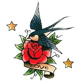 Toddler Gildan T-Shirt : Swallow Rose Love - Vintage Tattoo