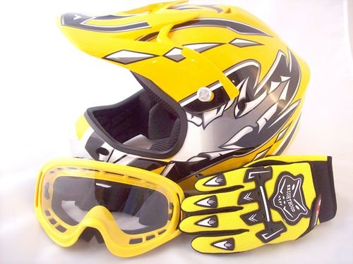 typhoon youth helmet gloves and goggles combo yellow medium  more detail click!