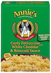 Annie's Homegrown Curly Fettuccine with White Cheddar & Broccoli Sauce, 7.25-Ounce Boxes (Pack of 6)