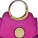 Dasein Leather Elegant Hinged Handle Winged Satchel, Shoulder Bag, Briefcase, Handbag