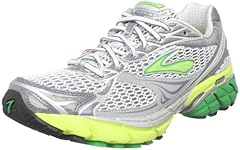 Brooks Women's Ghost 4 Running Shoe,White/Pavement/Fern Green/Sharp Green/Silver,9 B US 