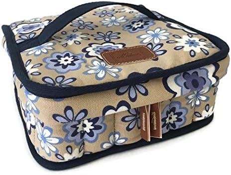 42-Bottle Essential Oil Carrying Case (5ml,10ml,15ml) with Plush Velvet Interior for Aromatherapy (Tan Floral)