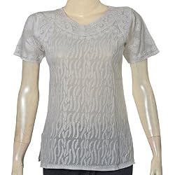 Cotton Shirts Womens Long Sleeve Top Blouse Chikan Embroidery Size XXS (ctop472)