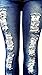 Jack David/Sweet Look / Rue21 Juniors Womens Blue Denim Jeans Stretch Skinny Ripped Distressed Jean Pants (21, Sweet Look K435B Blue Ripped)
