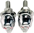 Custom Accessories License Plate Fasteners Skull Pair