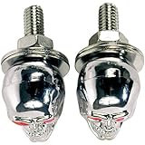 Custom Accessories License Plate Fasteners Skull Pair