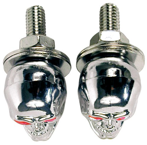 Custom Accessories Skull License Plate Fastners Pair