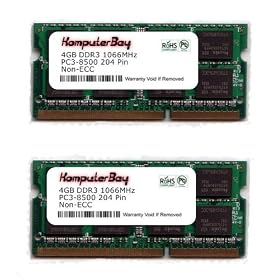 Komputerbay 8 Go (2 x 4Go) DDR3 SODIMM (204 broches) 1066Mhz PC3 8500 pour Apple 8 Go
