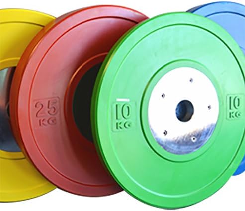 New 10 Kg Pair of Green Color Elite Competition Bumper Plates Set Olympic Plates Solid Plates Weight Plates for Crossfit Training Weight Lifting Gym By Onefitwonder (Pair)
