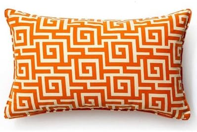 Jiti Puzzle Outdoor Polyester Throw Pillow, 12 by 20-Inch, Orange