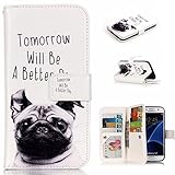 UNEXTATI Galaxy S7 ケース 高品質 PUレザー 手帳型ケース 保護カバー カード収納 液晶保護 防塵 Samsung GalaxyS7 用 Case Cover (P2 ホワイト)