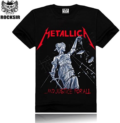 Mens Cotton Short Sleeve T-Shirt Mens T-Shirt Black Metallica L