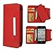 Red Detachable PU Leather Wallet Card Case & Back Cover With Detachable Hand Strap Wristlet and Card Slot Holder For Apple iphone 5 / 5S