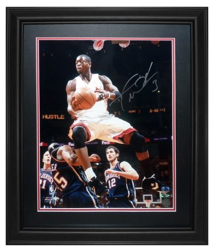 Dwyane Wade Autographed Miami Heat (White Jersey) Deluxe Framed 16x20 Photo