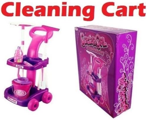 Glitters Girls 9 Pc Cleaning Cart Trolley Playset Role Play Toy by Glitters