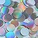 Round Flat Sequin 15mm Top Hole Silver Lazersheen Rainbow Reflective Metallic. Couture Paillettes. Made in USA