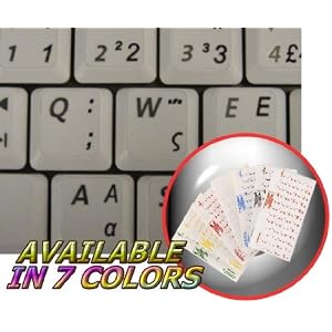 GREEK TRANSPARENT KEYBOARD STICKERS WITH BLACK LETTERING FOR PC COMPUTER LAPTOPS DESKTOP KEYBOARDS