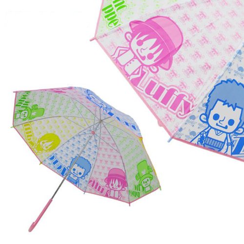 子供傘55cm ワンピースフェイス32182 キャラクターPOE傘 かさ カサ 子供カサ 子供かさ 雨具 キッズかさ ワンピース キャラクター ビニール 通園 通学 プレゼント