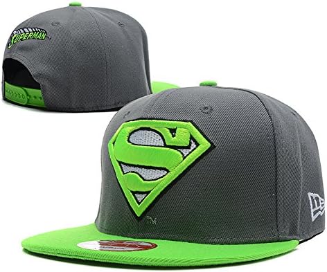 YILI Unisex Superman Adjustable Snapback Cartoon Hip Hop Hats Sport Baseball Caps-Green