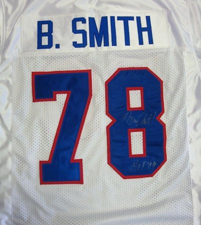 Bruce Smith Autographed/Hand Signed Buffalo Bills Jersey HOF 09 PSA/DNA