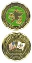 United States Military US Army Retired USA Flag & Army Flag Green Star Logo "Duty, Honor, Country" - Good Luck Double Sided Collectible Challenge Coin
