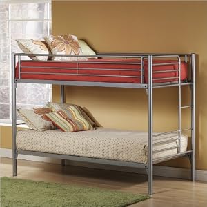 Hillsdale Universal Youth Twin over Twin Metal Bunk Bed in Silver Finish from Hillsdale