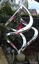 COSMIC CHROME RED CRYSTAL GARDEN WIND SPINNER