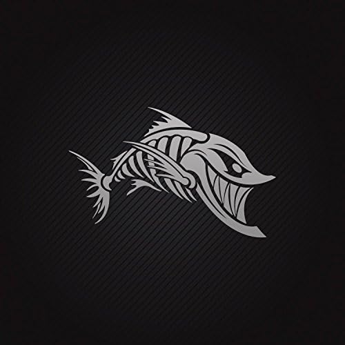 Decor Stickers Angry Fishbone Figure Vinyl Motorbike Permanent hobbi Gray (8 X 5.03 In)